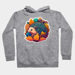 Echidna Hidden Among the Leaves Neon Hoodie